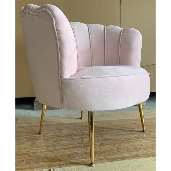 Snäckan nojatuoli - Vaaleanpunainen sametti / messinki Snäckan nojatuoli - Vaaleanpunainen sametti / messinki
