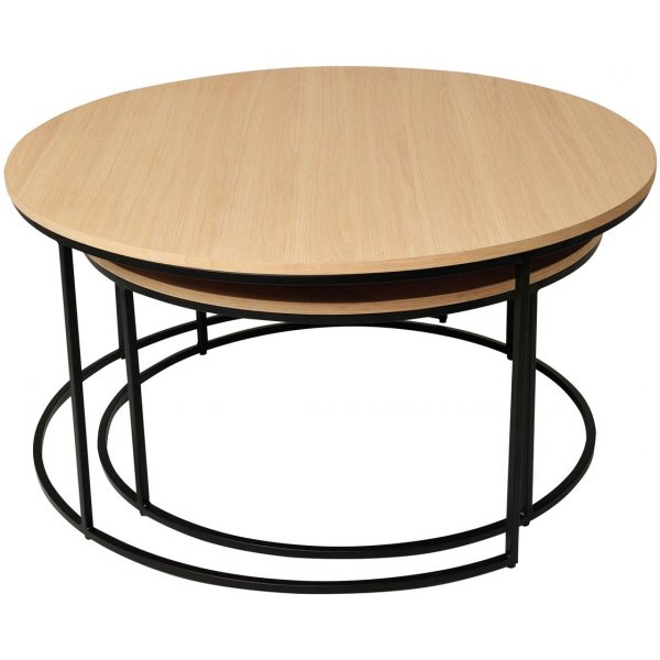 Muran sohvapöytäsetti Ø90/75 cm - Valkoinen pigmentoitu tammi Muran sohvapöytäsetti Ø90/75 cm - Valkoinen pigmentoitu tammi