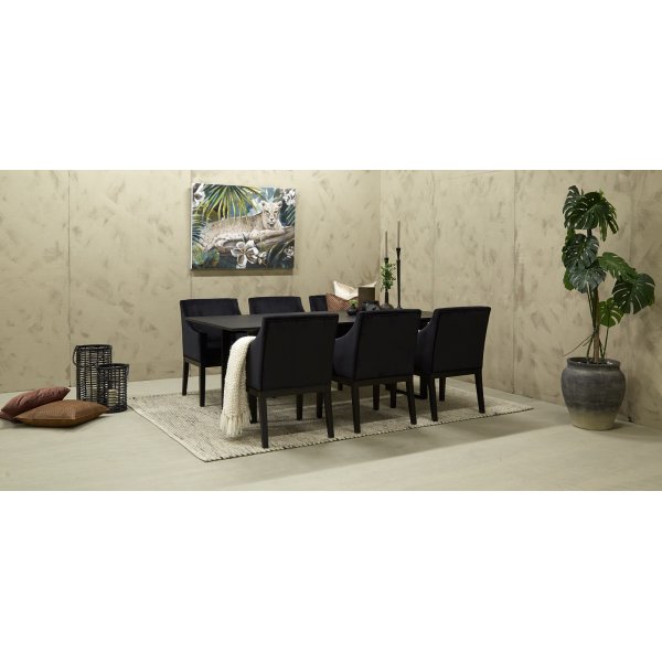 Manhattan ruokapöytä 220 cm - Mustaksi petsattu saarni Manhattan ruokapöytä 220 cm - Mustaksi petsattu saarni