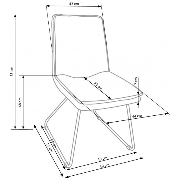 Veronika ruokapöydän tuoli - Vaaleanharmaa/musta (kangas/PU) Veronika ruokapöydän tuoli - Vaaleanharmaa/musta (kangas/PU)