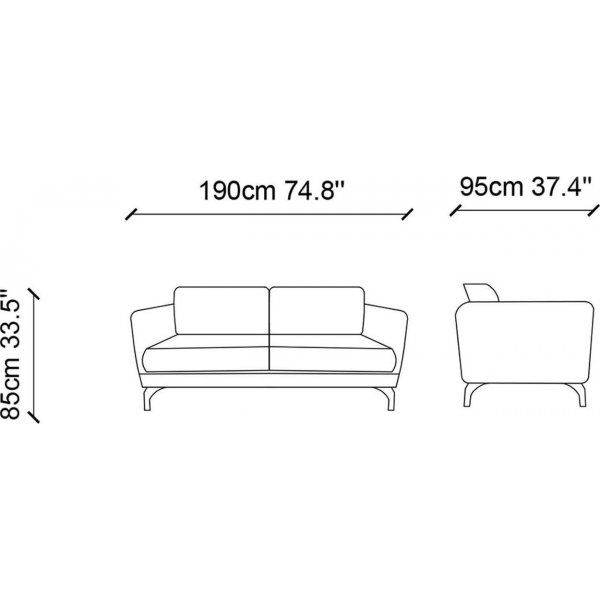 Giza 2-istuttava sohva - harmaa Giza 2-istuttava sohva - harmaa