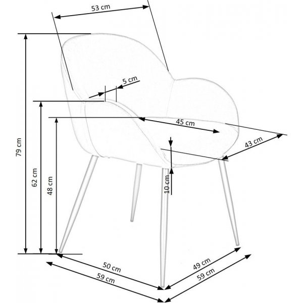 Cadeira ruokapöydän tuoli 480 - harmaa Cadeira ruokapöydän tuoli 480 - harmaa