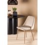 Beige samettinen ruokapydn tuoli