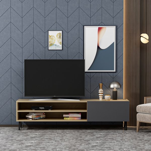 Bliss mediapenkki oikea - Tammi/antrasiitti Bliss mediapenkki oikea - Tammi/antrasiitti