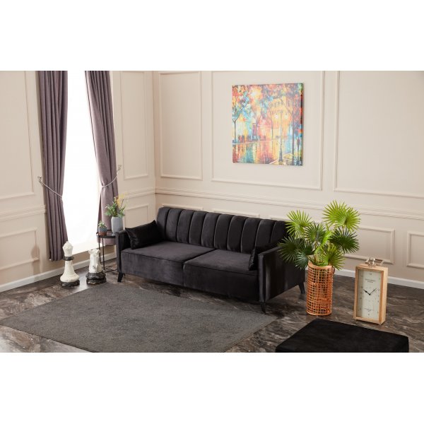 3-istuttava vuodesohva - Musta 3-istuttava vuodesohva - Musta