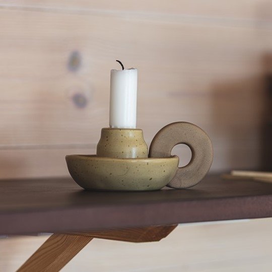 Lotin kynttilänjalka 13 x 10 x 6 cm - Vihreä Lotin kynttilänjalka 13 x 10 x 6 cm - Vihreä