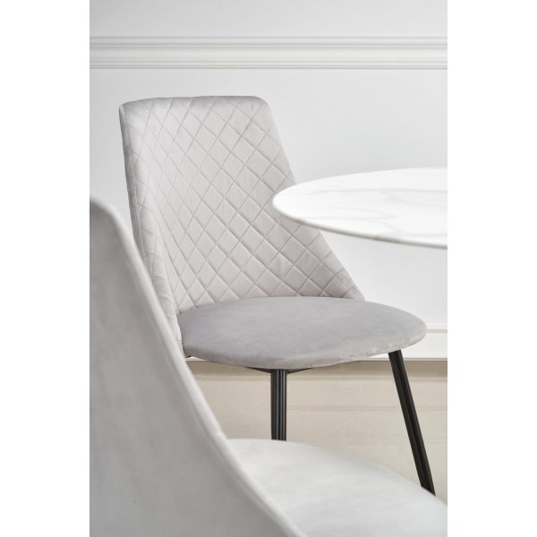 Marco ruokapyt 90 cm - Valkoinen marmori/musta