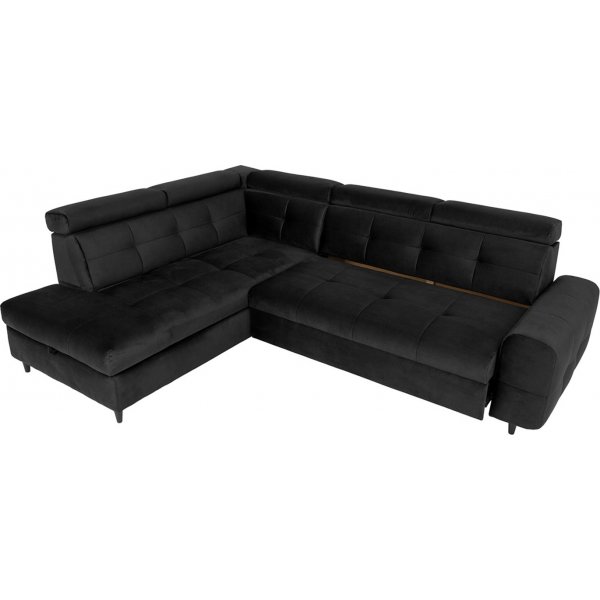 Matras kulmasohva, avoin p�� vasen - musta