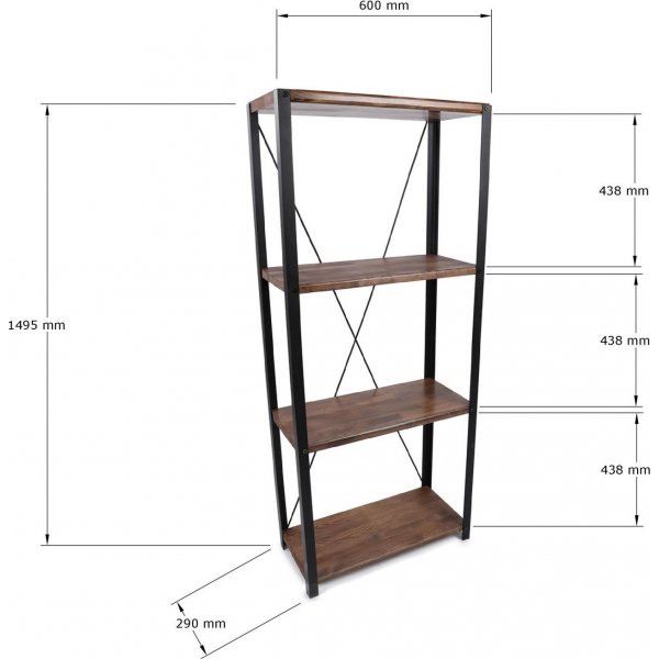 Lola kirjahylly - Sapphire tammi/musta Lola kirjahylly - Sapphire tammi/musta