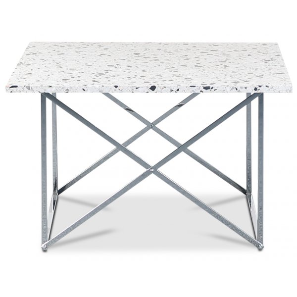Terrazzo-sohvapyt 75x75 cm - Cosmos Terrazzo & Kromattu Cross-runko