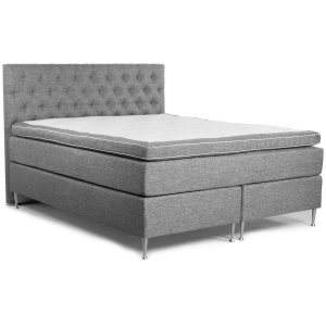 Dream täydellinen sänkypaketti sängynpäädyn kanssa ja  7-vyöhykkeisellä kontinental-sängyllä - harmaa