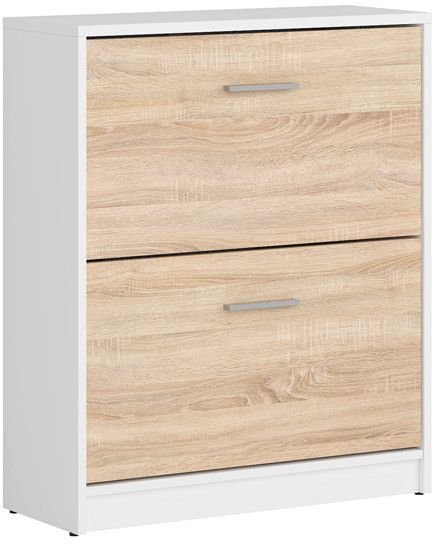 Norbo-kenkäkaappi - Valkoinen/tammi-imitaatio Norbo-kenkäkaappi - Valkoinen/tammi-imitaatio