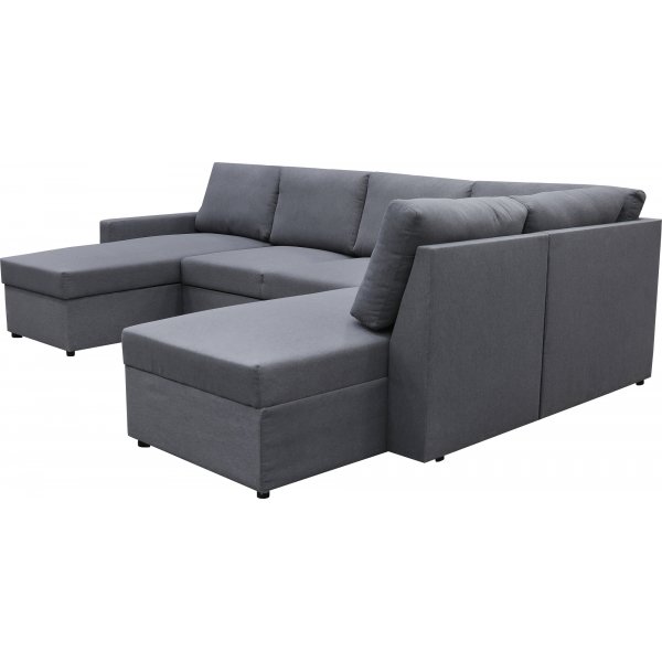 Dream vuodesohva säilytystilalla (U-sohva) vasemmanpuoleinen - Tummanharmaa (kangas) + Huonekalujen tekstiilien puhdistus Dream vuodesohva säilytystilalla (U-sohva) vasemmanpuoleinen - Tummanharmaa (kangas) + Huonekalujen tekstiilien puhdistus