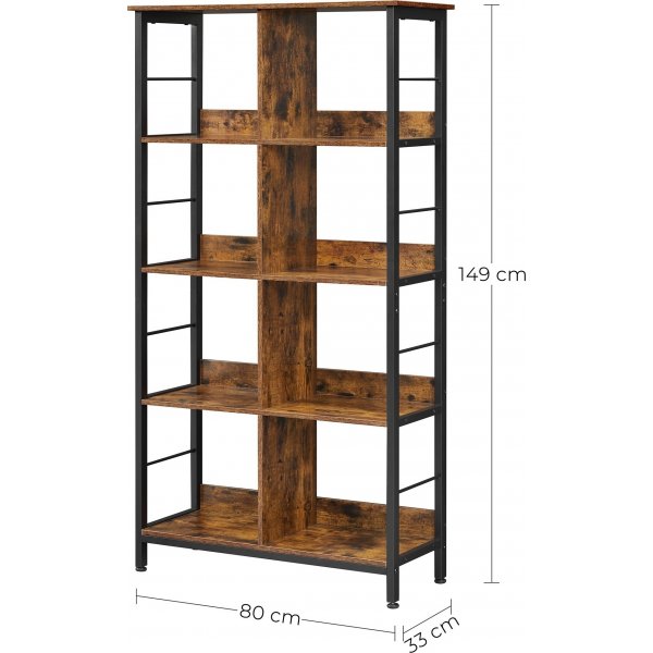 Romeo kirjahylly 80 x 149 cm - Ruskea/musta Romeo kirjahylly 80 x 149 cm - Ruskea/musta