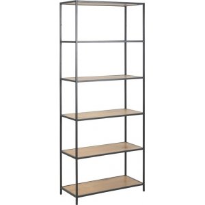 Seaford kirjahylly 77x185 cm - tammi/musta Seaford kirjahylly 77x185 cm - tammi/musta