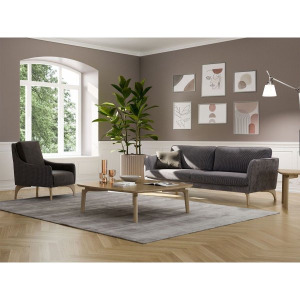 Giza 3-istuttava sohva - harmaa