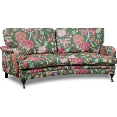 Spirit 3-istuttava kaareva Howard-sohva kukkakankaasta - Eden Parrot Green