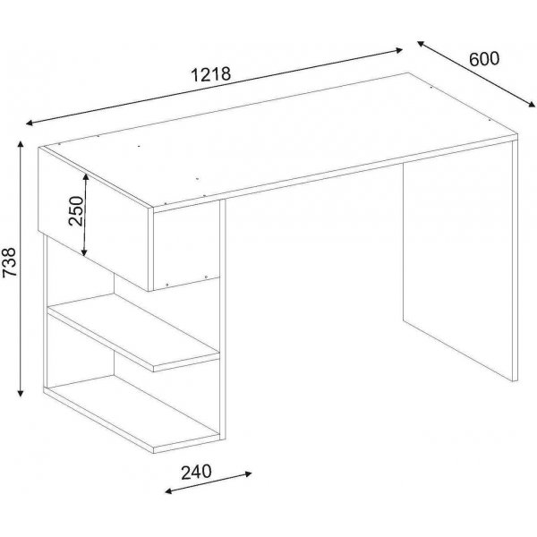 Alphonzo kirjoituspöytä 121,8x60 cm - Valkoinen/pähkinä Alphonzo kirjoituspöytä 121,8x60 cm - Valkoinen/pähkinä