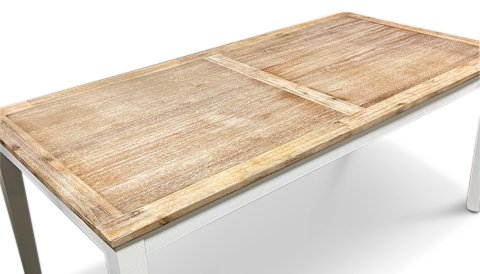 Viola ruokapöytä 180x90 cm vintage-tasolla ja valkoisilla jaloilla Viola ruokapöytä 180x90 cm vintage-tasolla ja valkoisilla jaloilla