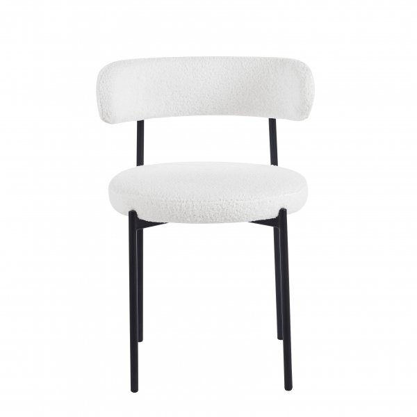 Wilma-tuoli valkoista teddy ja mustia jalkoja