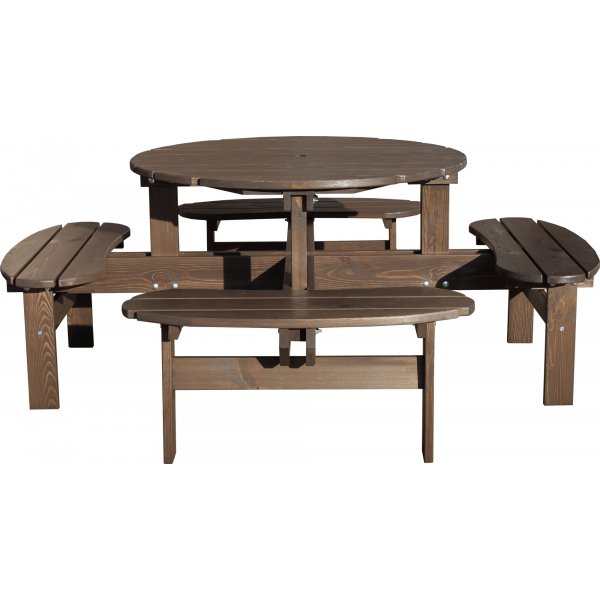 Ronda kalusteryhmä - Puutarhapenkki & pöytä yhdessä - Ruskea Ronda kalusteryhmä - Puutarhapenkki & pöytä yhdessä - Ruskea