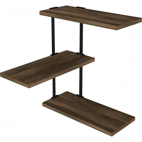 Frisbee-seinähylly - pähkinä/musta Frisbee-seinähylly - pähkinä/musta