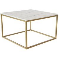 Accent-sohvapöytä 75 - Valkoinen marmori / Messinkivärinen runko + Furniture Polish Accent-sohvapöytä 75 - Valkoinen marmori / Messinkivärinen runko + Furniture Polish