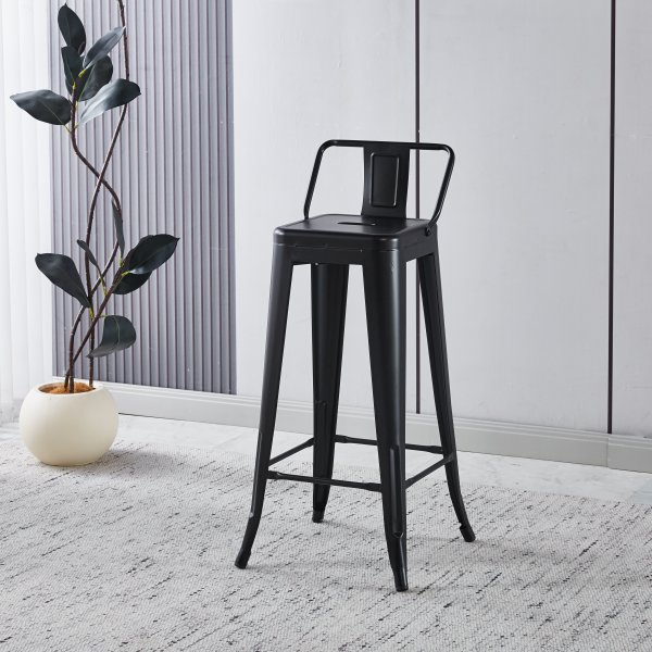 Iris-baarijakkara mustaa metallia - Istuinkorkeus 76 cm Iris-baarijakkara mustaa metallia - Istuinkorkeus 76 cm