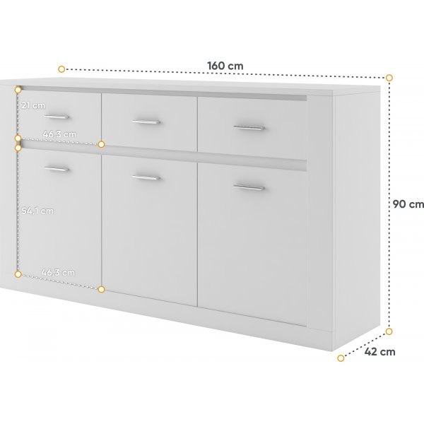 Mervyn senkki 160 cm - Musta + Huonekalujen tekstiilien hoito Mervyn senkki 160 cm - Musta + Huonekalujen tekstiilien hoito
