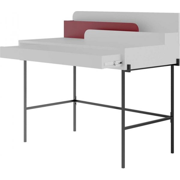 Leila kirjoituspöytä 108x60 cm - Valkoinen/burgundi Leila kirjoituspöytä 108x60 cm - Valkoinen/burgundi