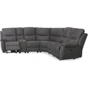 Enjoy recliner -kulmasohva - Neljän istuttava (sähkö), verhoilut antrasiitinvärisellä mikrokuitukankaalla (malli V) Enjoy recliner -kulmasohva - Neljän istuttava (sähkö), verhoilut antrasiitinvärisellä mikrokuitukankaalla (malli V)