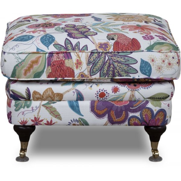 Jalkarahi Howard kukkakuvioinen kangas, valkoinen Jalkarahi Howard kukkakuvioinen kangas, valkoinen