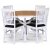 Tromssa elintarvikeryhmä; pyöreä ruokapöytä 120 cm - Valkoinen/öljytty tammi ja 4 Fårö-tuolia ja istuimet mustaa PU