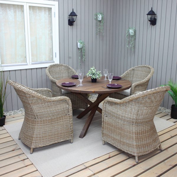 Scottsdale ruokapöytä Ø112 cm - ruskea Scottsdale ruokapöytä Ø112 cm - ruskea