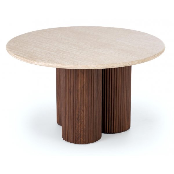 Sohvapöytä mokkakuvio travertiinikannella 80 cm Sohvapöytä mokkakuvio travertiinikannella 80 cm