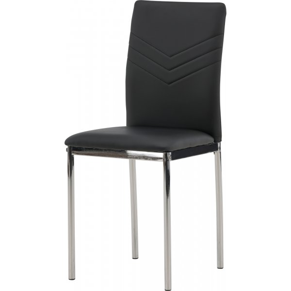 Lily ruokapydn tuoli - Musta PU/kromi