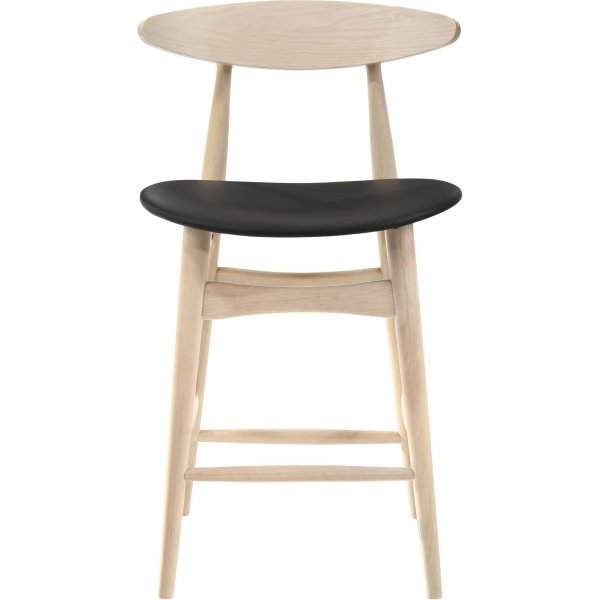 Baaripöytä ja 4 baarituolia - Valkoiseksi maalattu/musta Baaripöytä ja 4 baarituolia - Valkoiseksi maalattu/musta