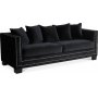 Kolmen istuttava sohva Cloude niiteillä - Musta (Sametti) Kolmen istuttava sohva Cloude niiteillä - Musta (Sametti)