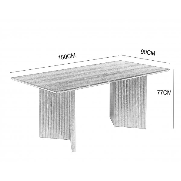Crossby ruokapyt 180x90 cm - Tammi