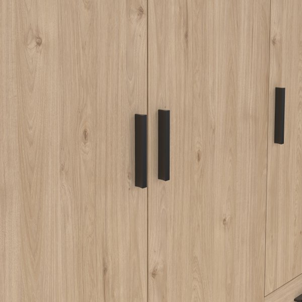 Sprint-vaatekaappi, 3 ovea ja 3 laatikkoa - Hickory Sprint-vaatekaappi, 3 ovea ja 3 laatikkoa - Hickory