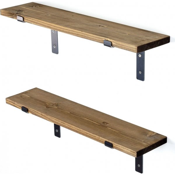 Lamba seinähylly 6 - Musta/pähkinä Lamba seinähylly 6 - Musta/pähkinä