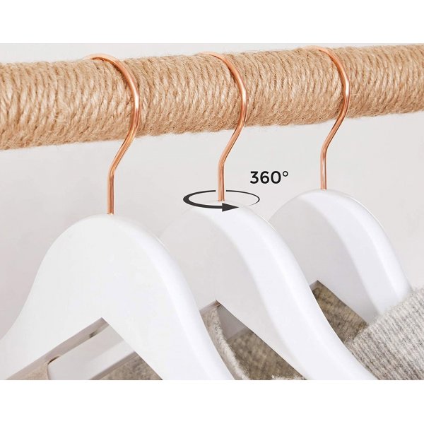 Vaateripustin, puinen, 44,5 cm, 20 kpl - Valkoinen/vaaleanpunainen Vaateripustin, puinen, 44,5 cm, 20 kpl - Valkoinen/vaaleanpunainen