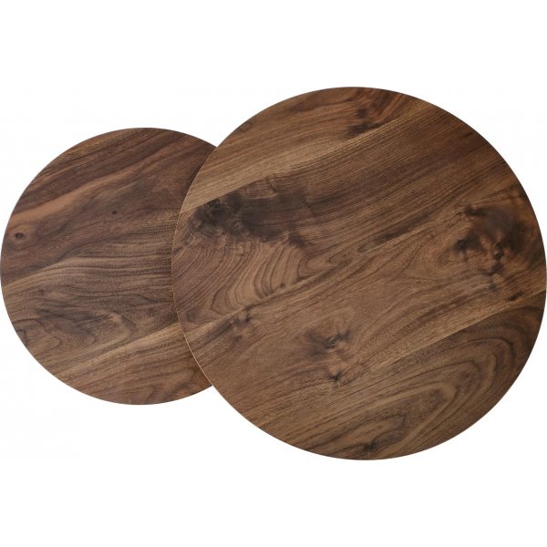 Pöytäsarja pähkinäpuu/musta Ø43/53 cm - Tore Pöytäsarja pähkinäpuu/musta Ø43/53 cm - Tore