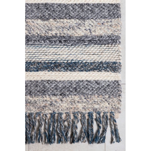 Teg-villamatto - laivastonsininen/harmaa Teg-villamatto - laivastonsininen/harmaa