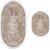 Romantica kylpyhuonemattosarja (2 kpl) - Beige soikea - 60 x 100 cm (1 kpl) / 60 x 150 cm (1 kpl)