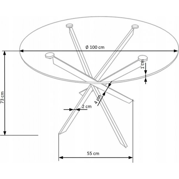 Raymond ruokapöytä Ø100 cm - Kromi Raymond ruokapöytä Ø100 cm - Kromi