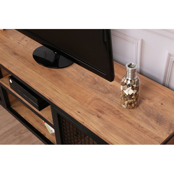 Zeno mediapenkki - mänty/musta Zeno mediapenkki - mänty/musta