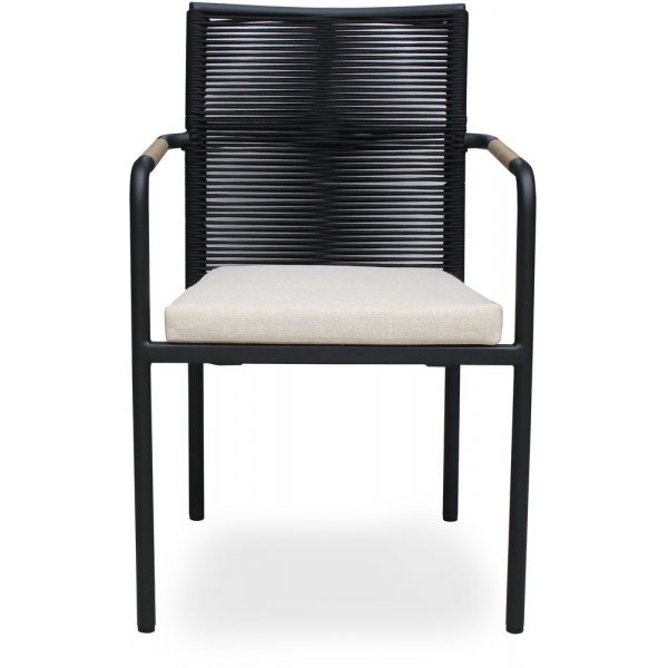 Skanör runkotuoli musta köysi - musta/tiikki Skanör runkotuoli musta köysi - musta/tiikki