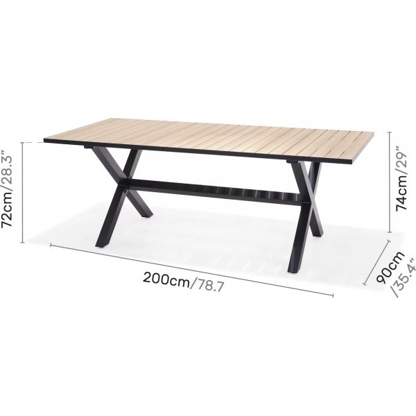 Panama ruokailuryhmä 6 - musta/tiikki Panama ruokailuryhmä 6 - musta/tiikki