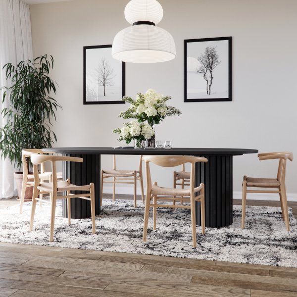 Ruokailuryhm PiPi soikea ruokapyt 240 cm sis. 6 Berit ruokatuolia - Nature/repsit